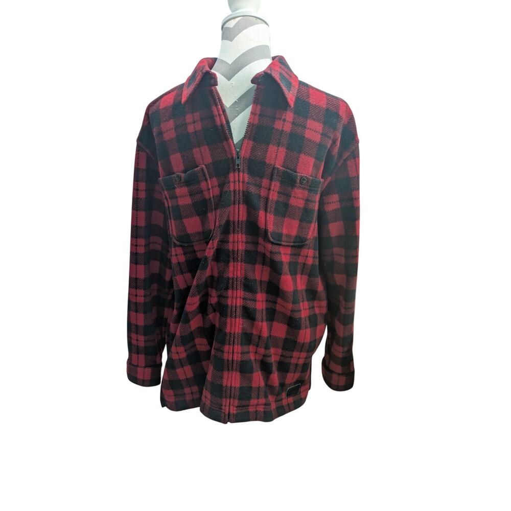 Lauren Ralph Lauren Fleece zip-up Jacket Womens M Buffalo Plaid